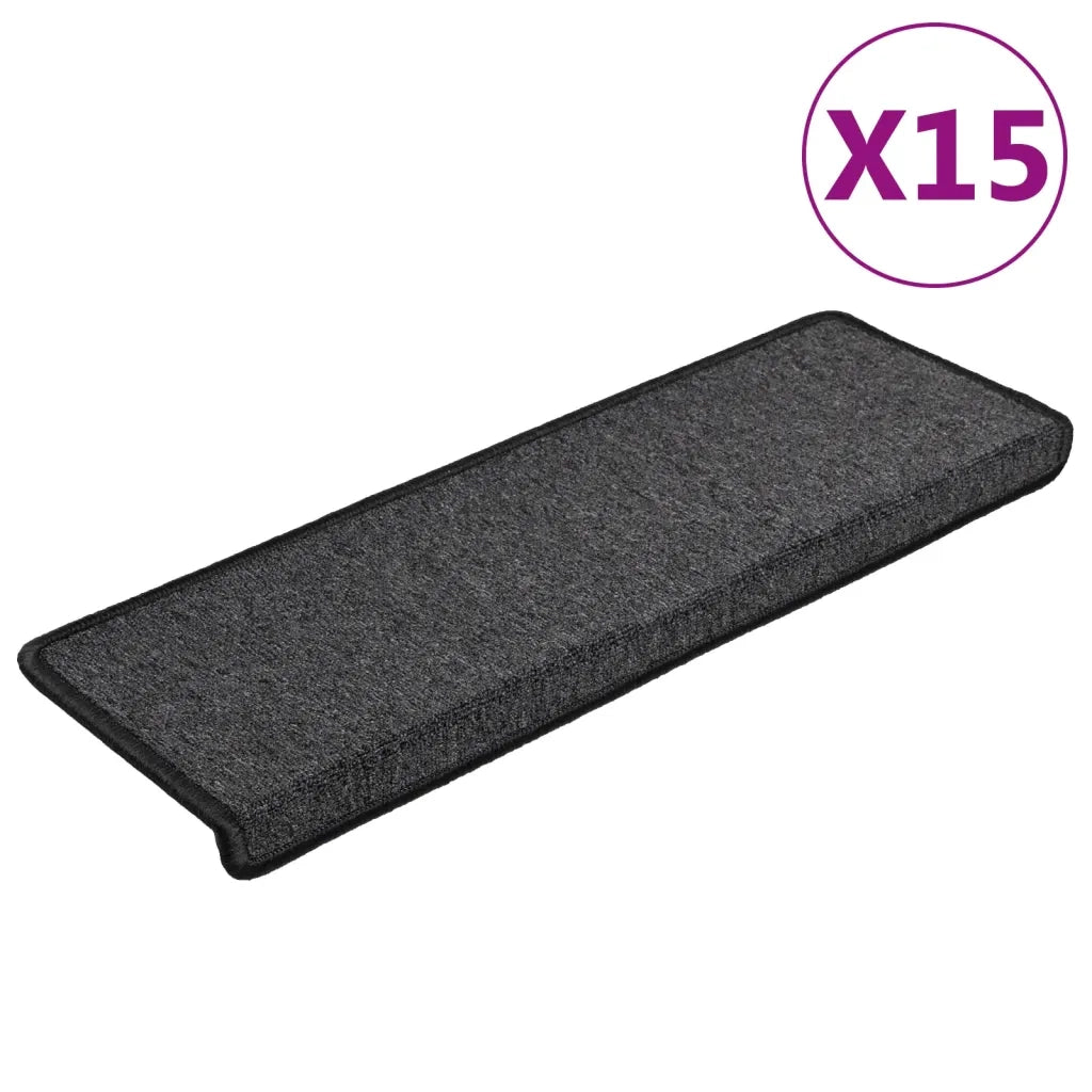 Tappetini per Scale 15 pz 65x21x4 cm Antracitecod mxl 103458