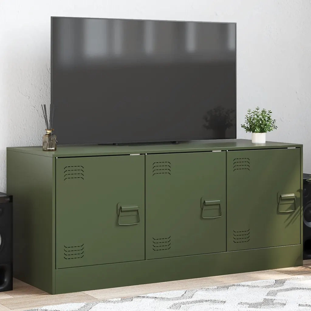 Mobile TV-Credenza per TV-Console TV Verde Oliva 99x39x44 cm in Acciaio 247244