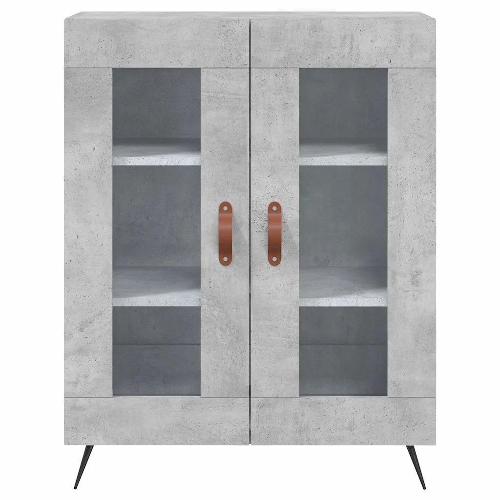 Credenza-Buffet-Armadio da cucina Grigio Cemento 69,5x34x180 cm in Legno Multistrato 878443
