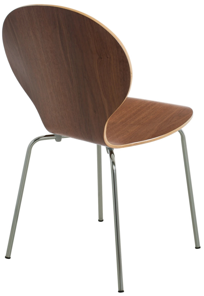 Set 2x Sedie Impilabili Diego in Legno Robusto Noce