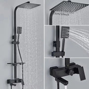 Sistema di doccia completo - Rubinetto bagno - Doccia a getto e rubinetto maniglia e getto di bidet e rubinetto di scarico - Doccia a pioggia - Mattonella nera