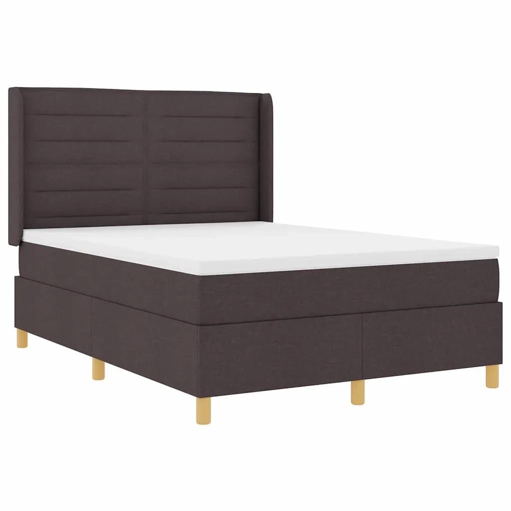 Letto a molle con strisce LED Marrone 140 x 200 cm Tessuto 3343633