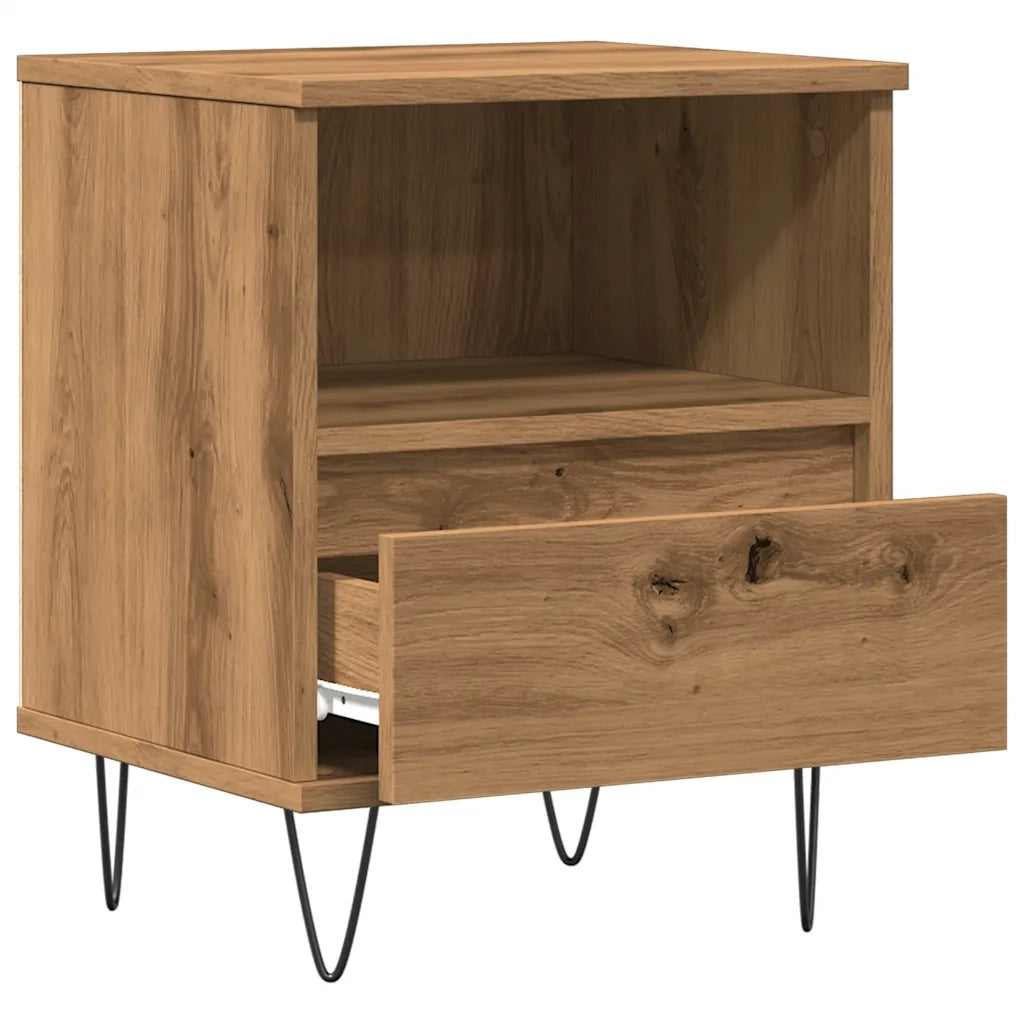 Comodino Rovere Artigianale 40x35x50 cm in Legno Multistrato 857359