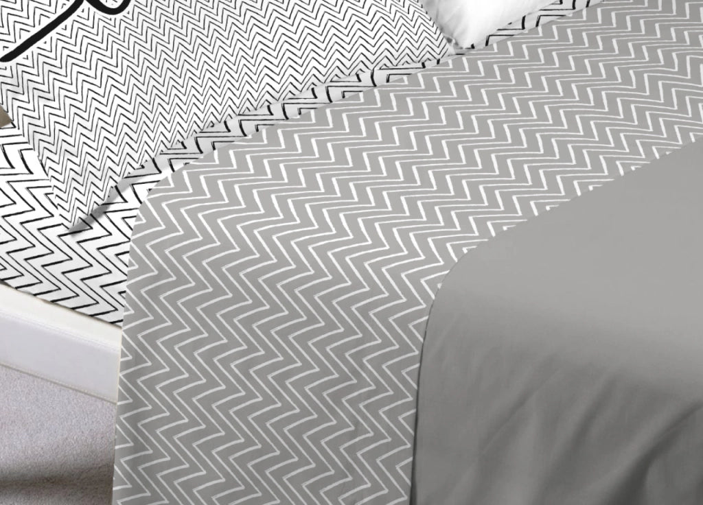Completo Lenzuola Letto In 100% Cotone Made Italy Disegno Happy GI - Maxi - Love You