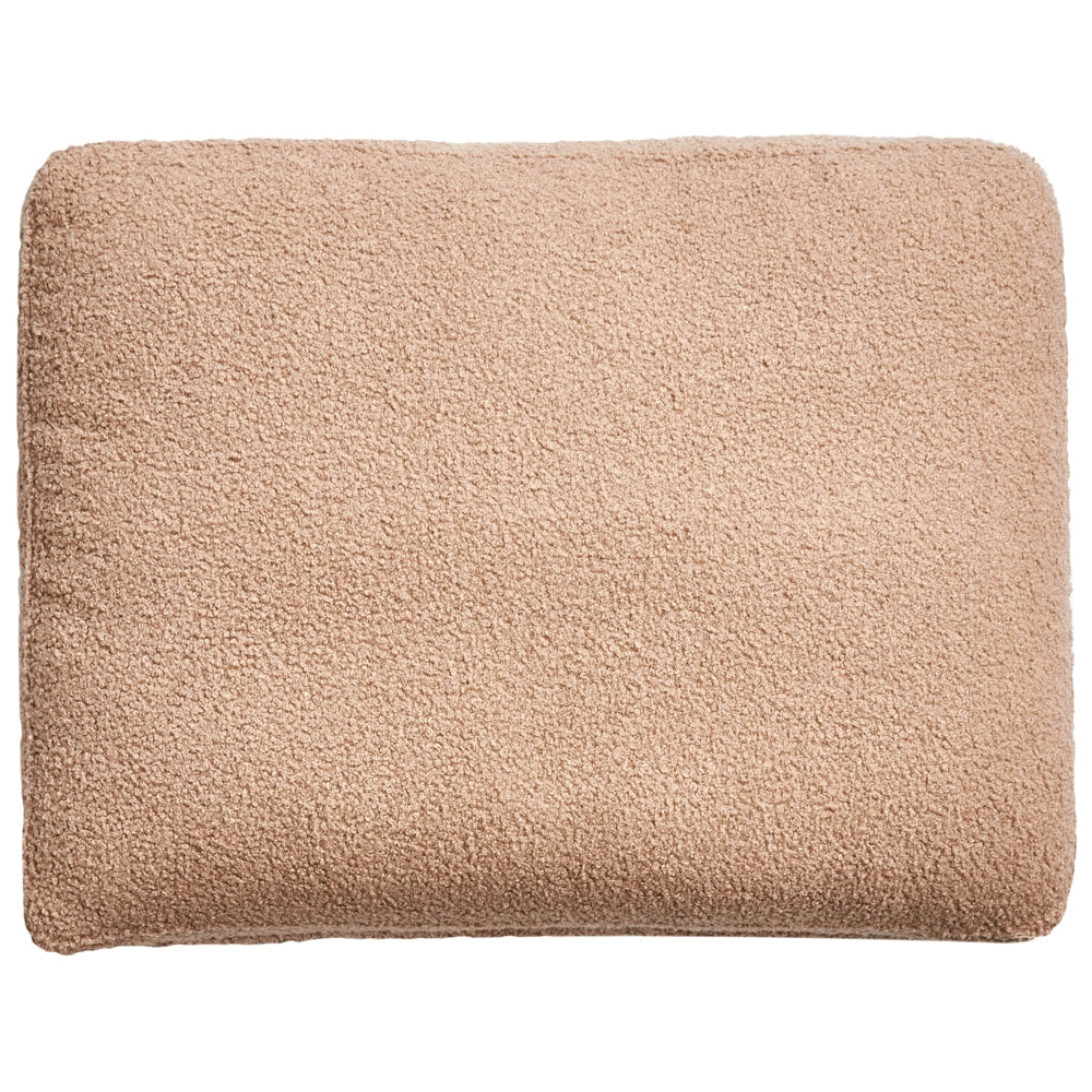 Chaise Lounge a destra Tappezzeria in bouclé beige sabbia con rivestimento in acqua Gambe in metallo con cuscini