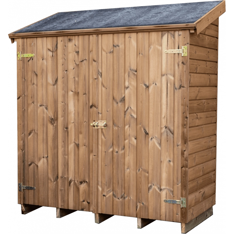 Casetta da giardino in legno termo-trattato 19 mm 163x72 cm – ripostiglio compatto con pavimento e 2 ripiani – THE1708.01N Foresta