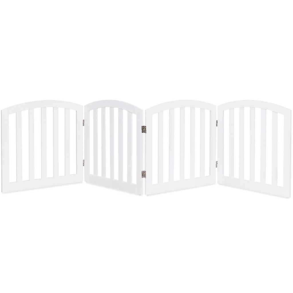 Set di 4 cancelletti di sicurezza pieghevoli per cani 246 x 61 cm protezione per animali domestici in MDF bianco 20_0019174