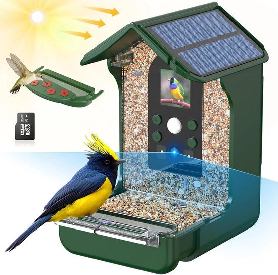 Casa per Uccelli HD Camera Solare Automatica Foto e Video Sensor di Movimento PIR 32 GB