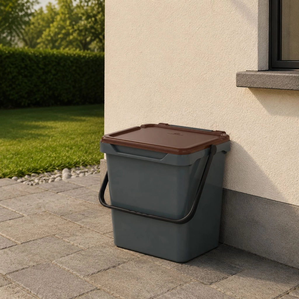 Contenitore per Rifiuti Foscas, Pattumiera Capacità 36 lt Made in Italy, 40x31x39h cm Marrone