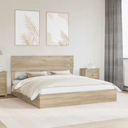 Letto con Contenitore con testiera Rovere Sonoma 180 x 200 cm