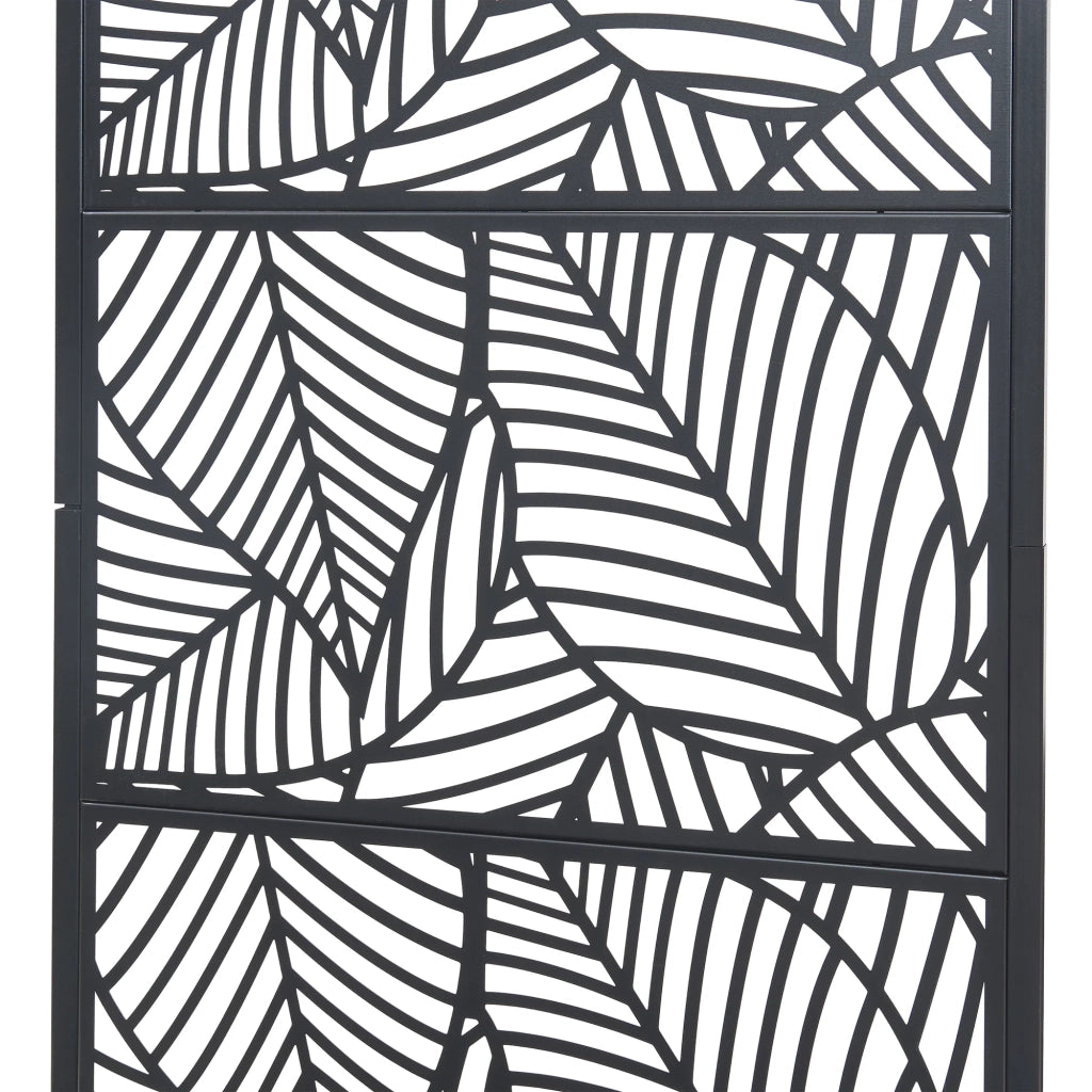 Parete divisoria con fioriera acciaio zincato 190 x 82 x 38 cm nero 03_0009266