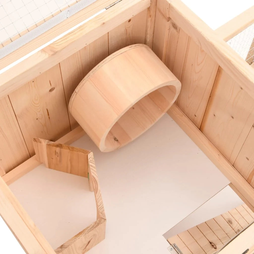Gabbia per criceti 81 x 40 x 60 cm in legno massello di abete marrone 02_0041682