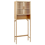 Mobile da bagno in bambù sopra la lavatrice marrone chiaro Stile minimalista