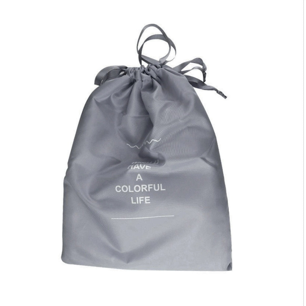 Trade Shop - Organizer Da Viaggio Organizza Valigia Bagagli Borsa Con Coulisse 36x27cm Grigia 87715 -
