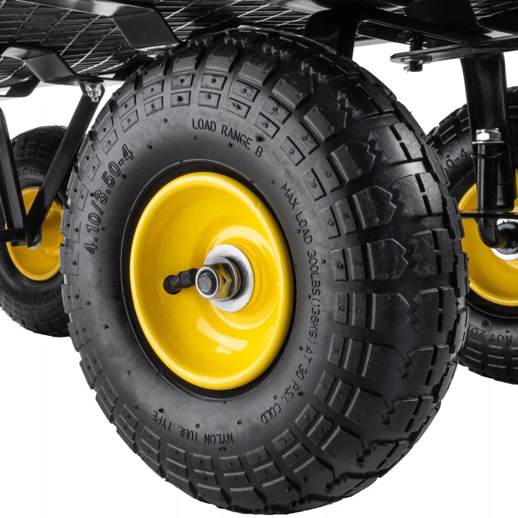 Carrello da giardino KADAX con carriola, rimorchio per trasporto, portata 300 kg, con telone, grande.