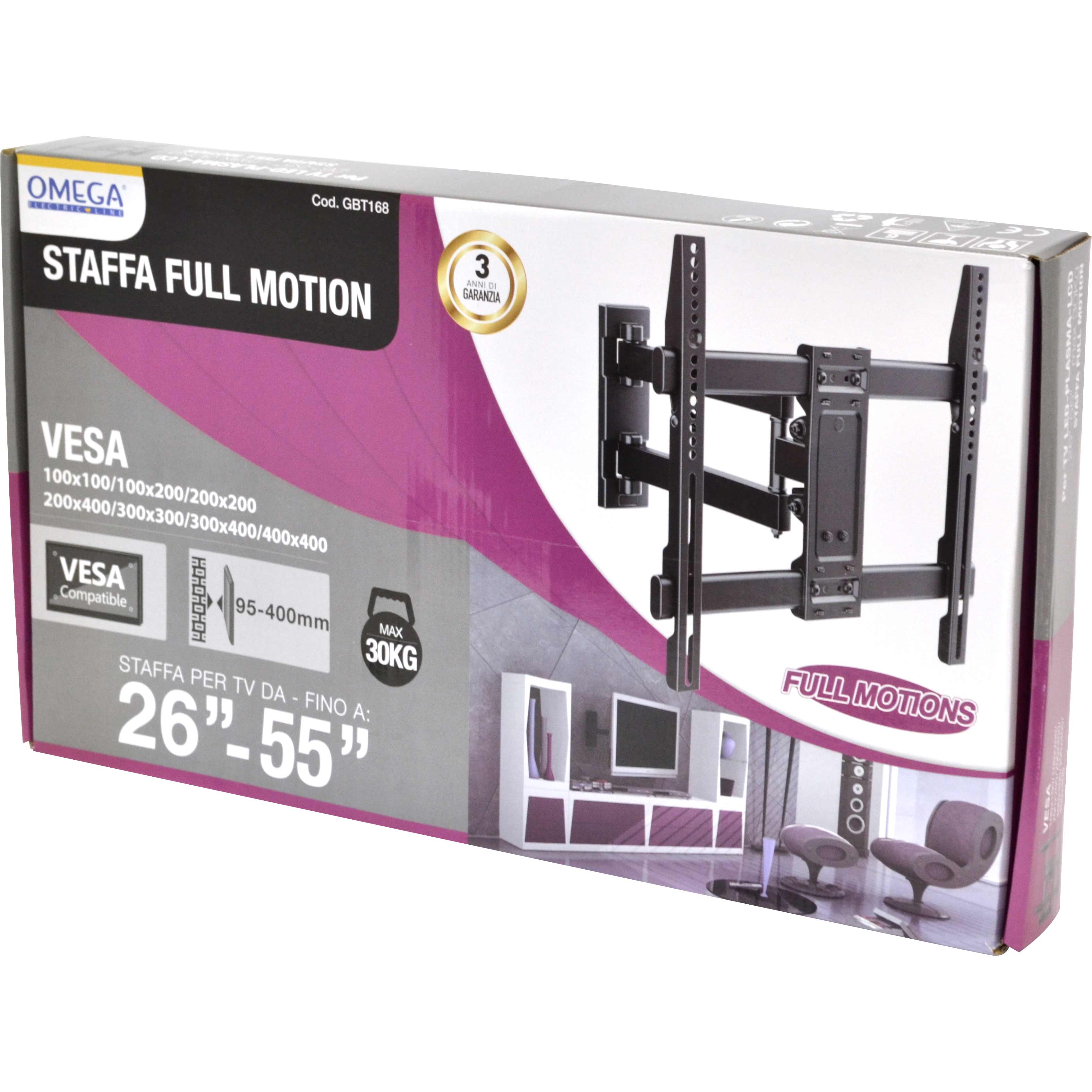 STAFFA TV FULL MOTION 26"-55", VESA MAX 400x400
