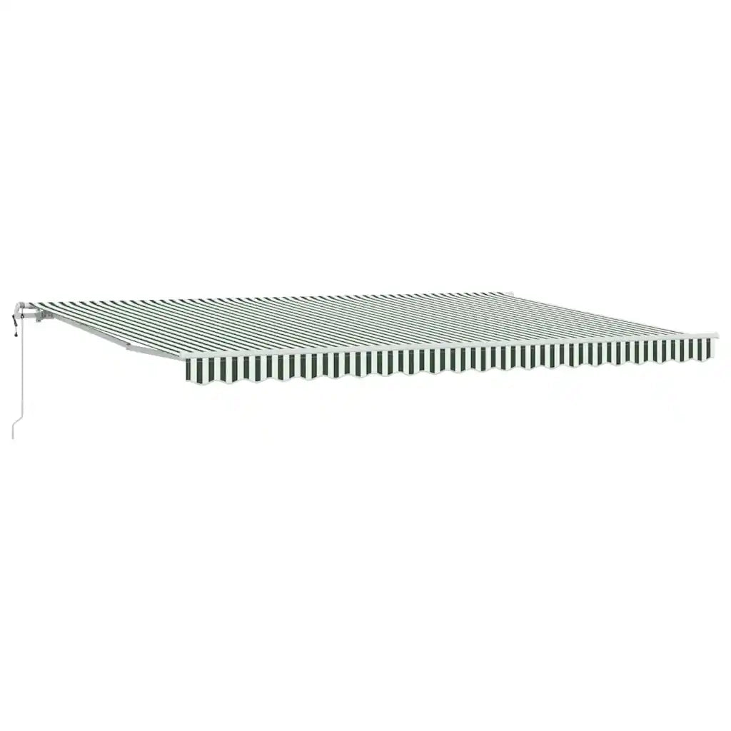 Tettuccio Elettrico Retrattile Verde e Bianco 500 × 350 cm 3331583
