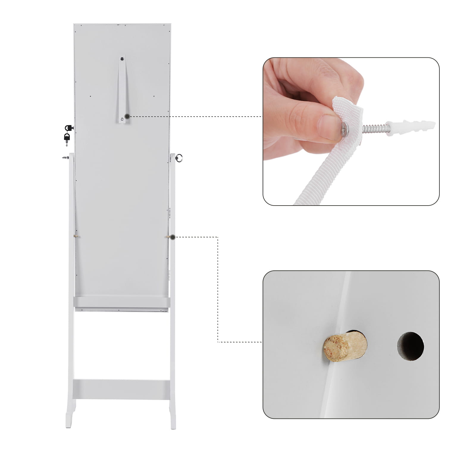 Mobiletto portagioielli con specchio VALORA e interno in velluto - JBC94W