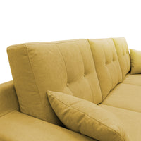 Danish Divano angolare REVERSIBILE in tessuto morbido impermeabile T02 237 cm giallo