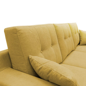 Danish Divano angolare REVERSIBILE in tessuto morbido impermeabile T02 237 cm giallo