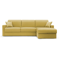 Chris Divano letto angolare 5 posti in tessuto impermeabile T13 268 cm Destro (mat 140x197) giallo
