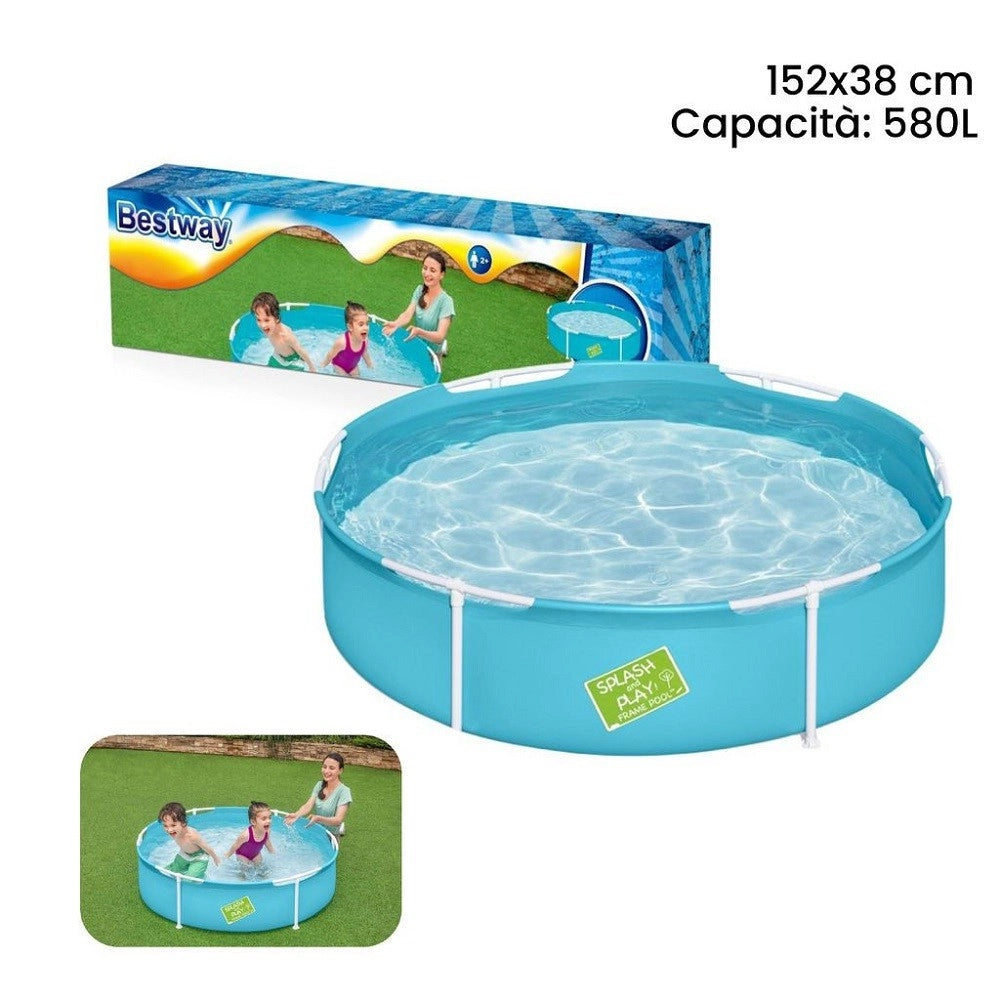 Trade Shop - Piscina Fuori Terra Steel Pro Frame Rotonda Da 152x38 Cm 580lt Per Bambini 56283 -