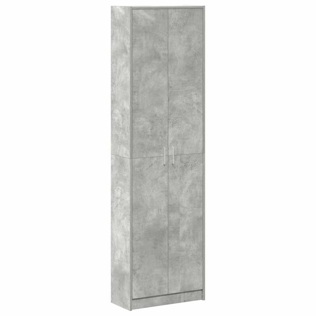 Mobiletto moderno con pratico spazio di archiviazione 55 x 25 x 189 cm stile minimalista legno ingegnerizzato grigio cemento 02_0055918