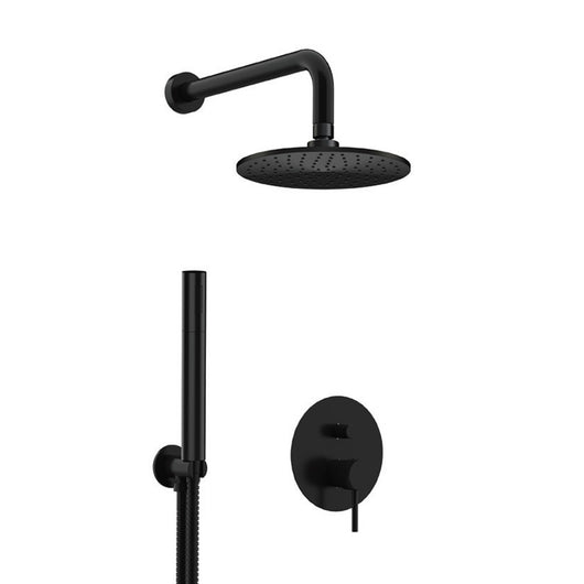 Set doccia tondo completo a incasso nero opaco - serie X Style