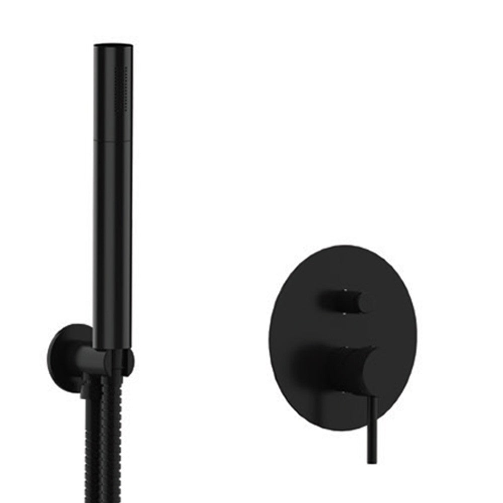 Set doccia tondo completo a incasso nero opaco - serie X Style