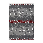 Tappeto moderno Vancouver 200 con motivo geometrico rosso e grigio