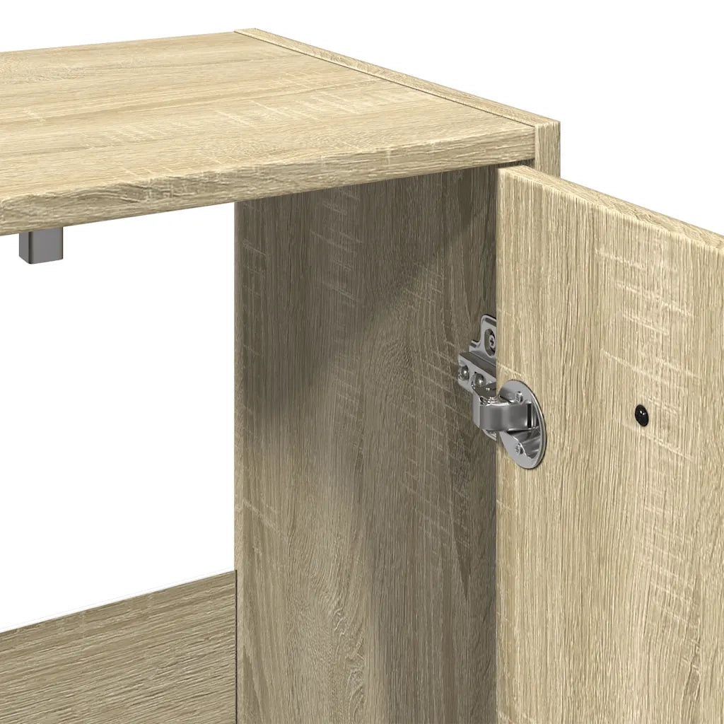 vidaXL Set Mobili da Bagno 3 pz Rovere Sonoma in Legno Multistrato