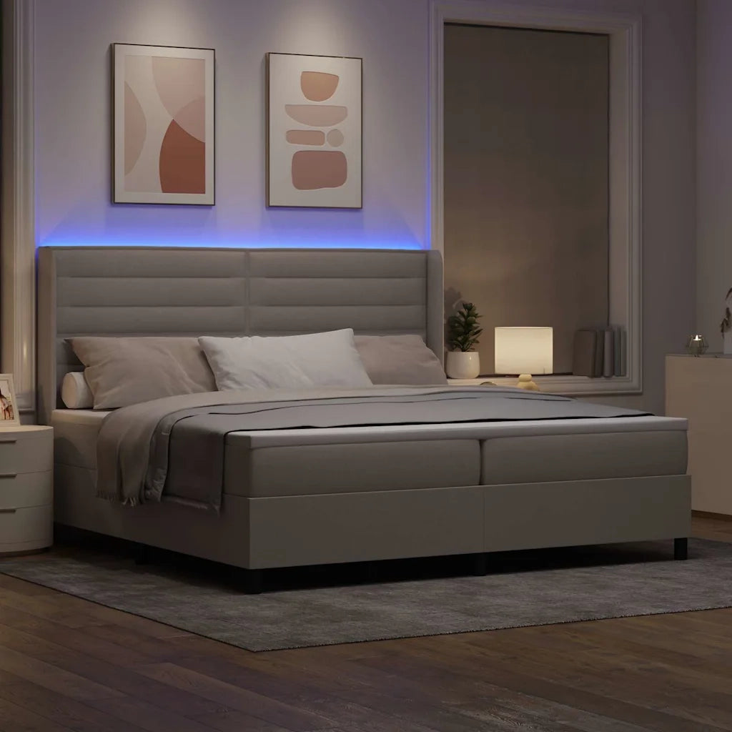 Letto a Sorgente LED con materasso Talpa 200 x 200 cm Tessuto 3343466