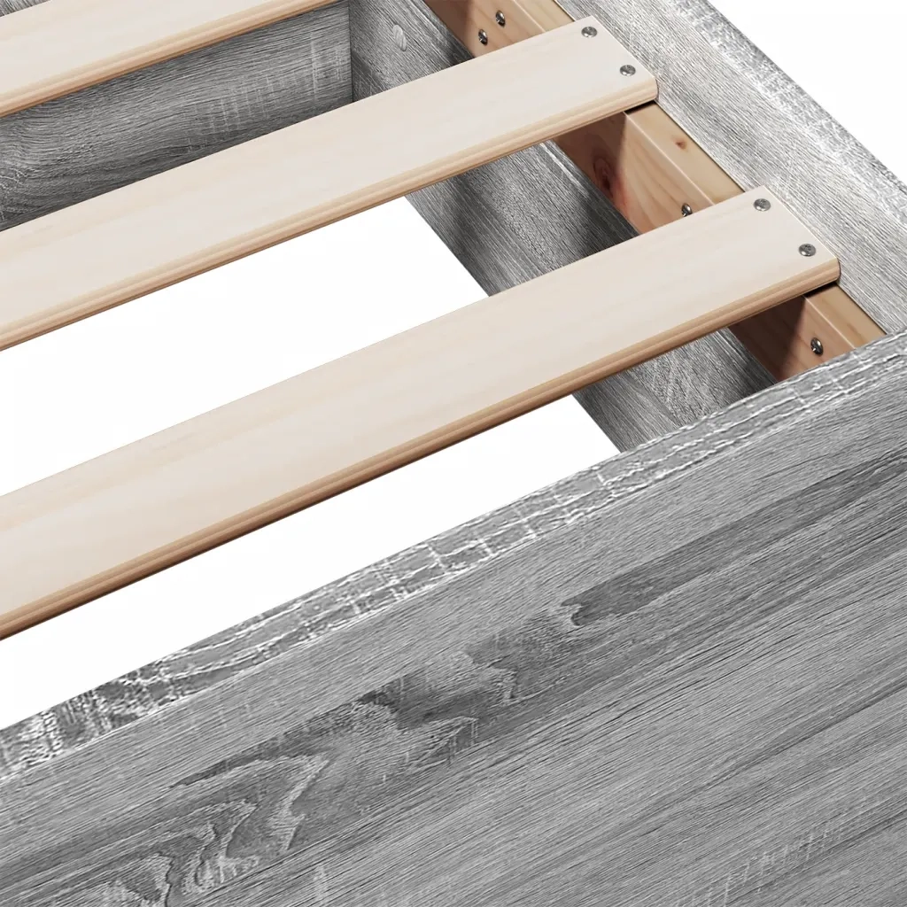 Giroletto Cassetti-Struttura Letto con contenitore Grigio Sonoma 150x200 cm Legno Multistrato 814543