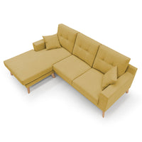 Danish Divano angolare REVERSIBILE in tessuto morbido impermeabile T02 237 cm giallo