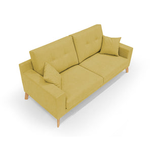 Danish Divano moderno in tessuto morbido impermeabile T02 166 cm giallo