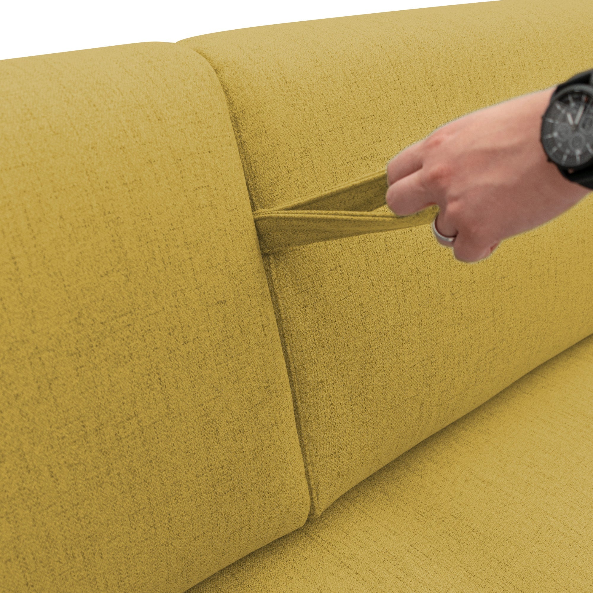 Duna Divano letto matrimoniale con materasso 20 cm in tessuto impermeabile T03 215 cm (mat. 160x197) giallo