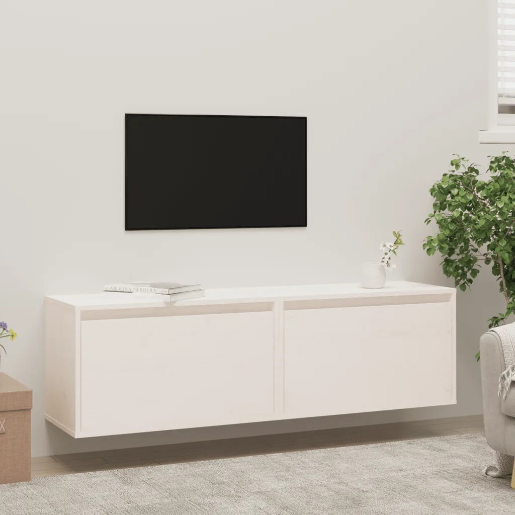 Pensili Bianchi 2 pz 60x30x35 cm in Legno Massello di Pino 813448