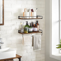 Mensole da parete rustiche VALORA per soggiorno, ufficio, set di 2 LWS441B01