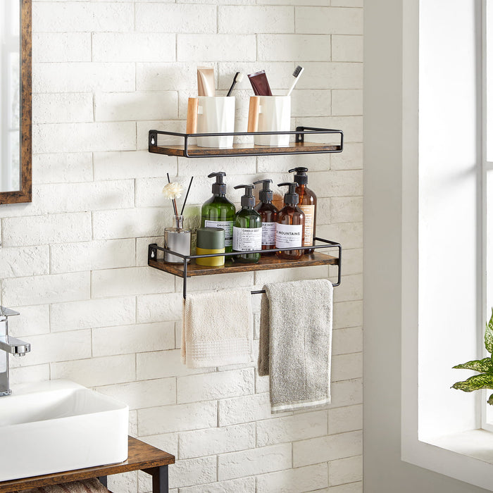 Mensole da parete rustiche VALORA per soggiorno, ufficio, set di 2 LWS441B01