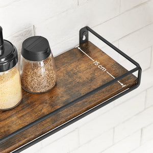 Mensole da parete rustiche VALORA per soggiorno, ufficio, set di 2 LWS441B01