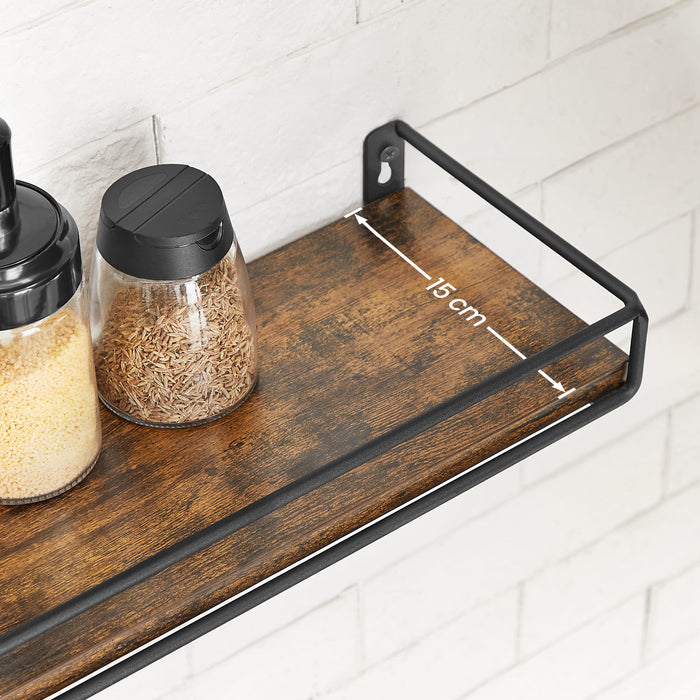 Mensole da parete rustiche VALORA per soggiorno, ufficio, set di 2 LWS441B01