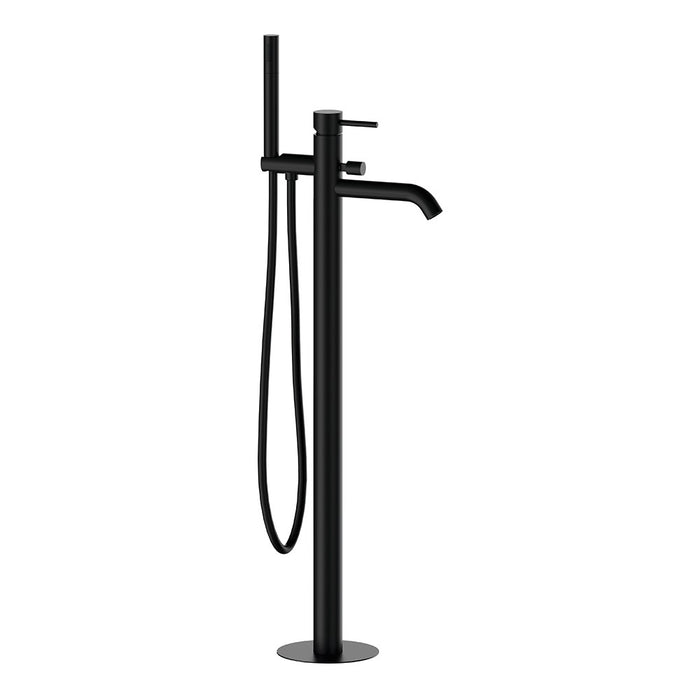 Miscelatore bordo vasca da pavimento nero opaco serie X Style