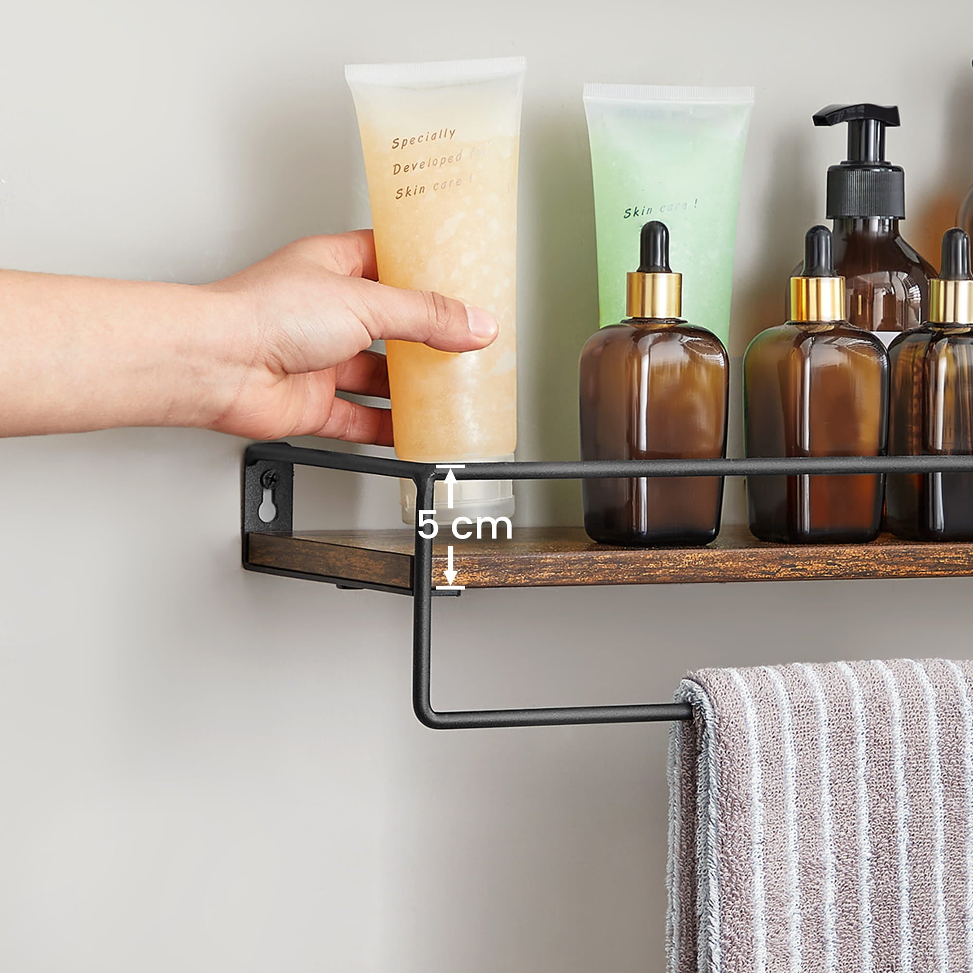 Mensole da parete rustiche VALORA per soggiorno, ufficio, set di 2 LWS441B01