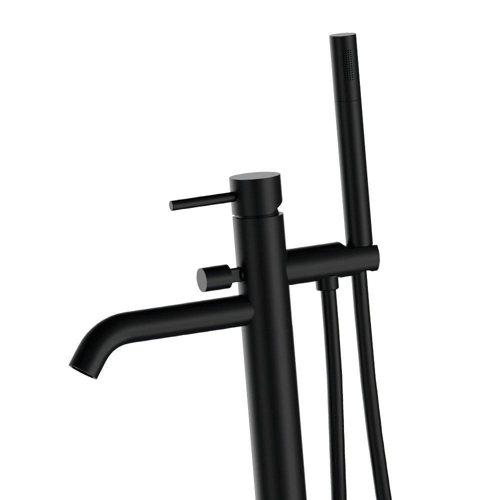 Miscelatore bordo vasca da pavimento nero opaco serie X Style