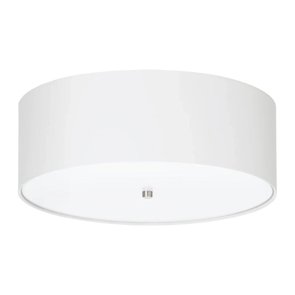 Plafoniera Moderna Pasteri Acciaio Nichel Satinato Bianco 3 Luci E27 Ip20