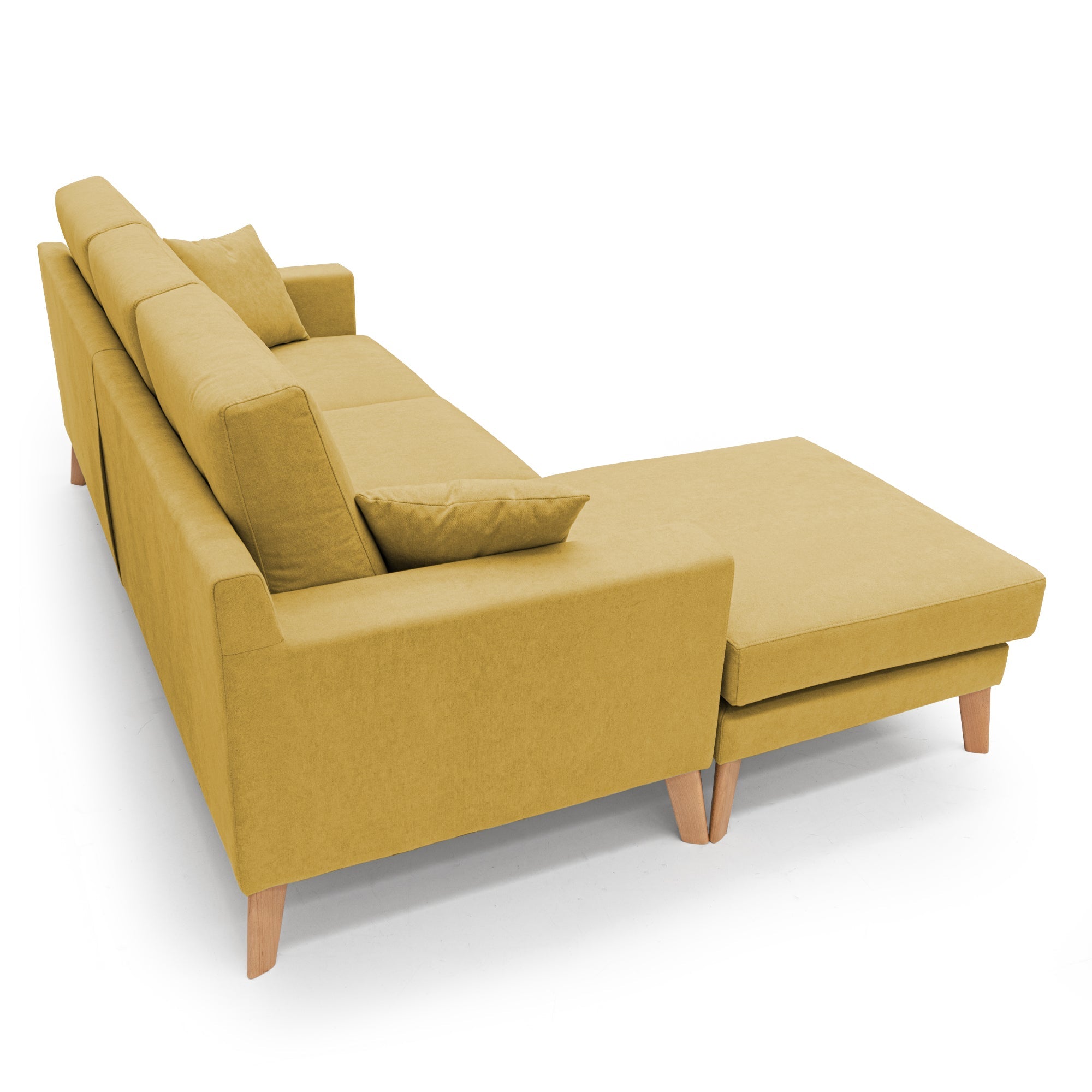 Danish Divano angolare REVERSIBILE in tessuto morbido impermeabile T02 237 cm giallo