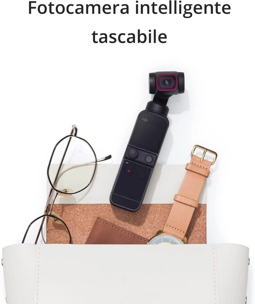DJI Pocket 2 Creator Combo - Fotocamera Stabilizzata 3 Assi, Vlog, Video Ultra HD, Foto ad Alta Risoluzione da 64 MP, 1/1.7” CMOS, HDR, Riduzione del Rumore, Timelapse, Slow Motion, Zoom 8x