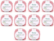 Gonna in Cotone Ecowich - 100% Cotone Biologico - Certificato Oeko-Tex - Facile da Pulire e Lavabile - 50 g - 105 m - Diametro del Filo 3,50-4,50 mm - 10 x 50 g - Rosa Pastello