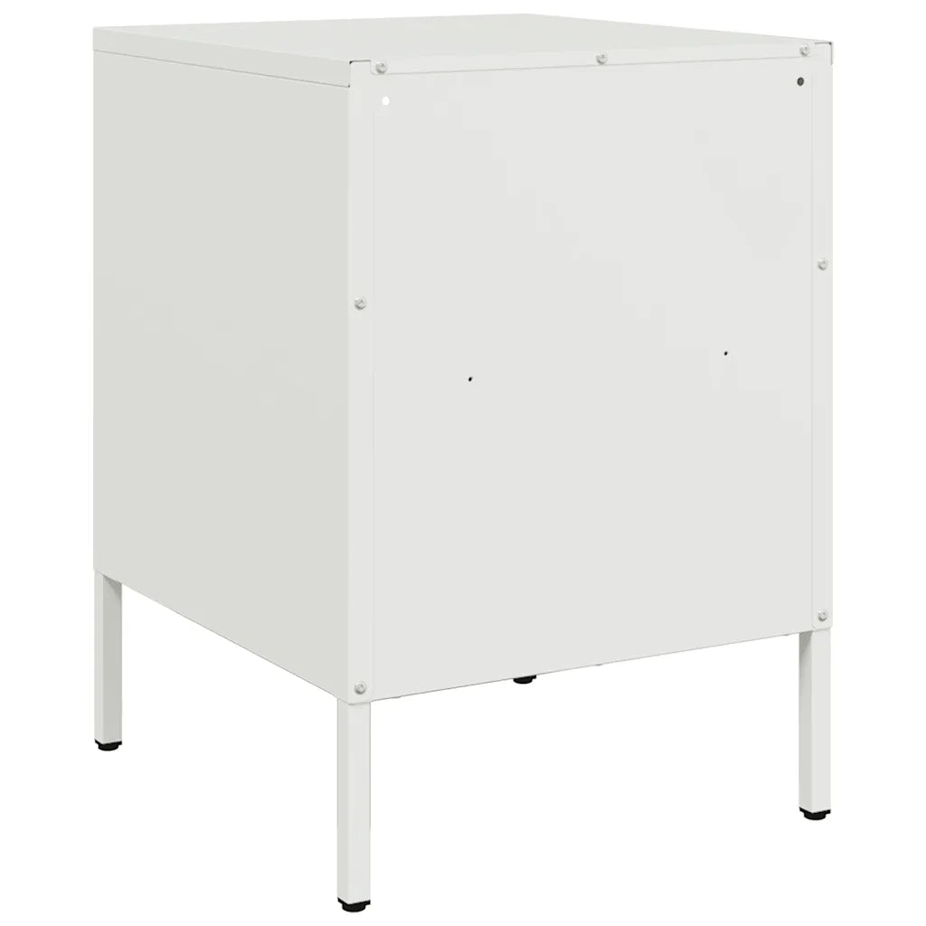 Comodino-Tavolino da notte Bianco 36x39x50,5 cm in Acciaio 535725