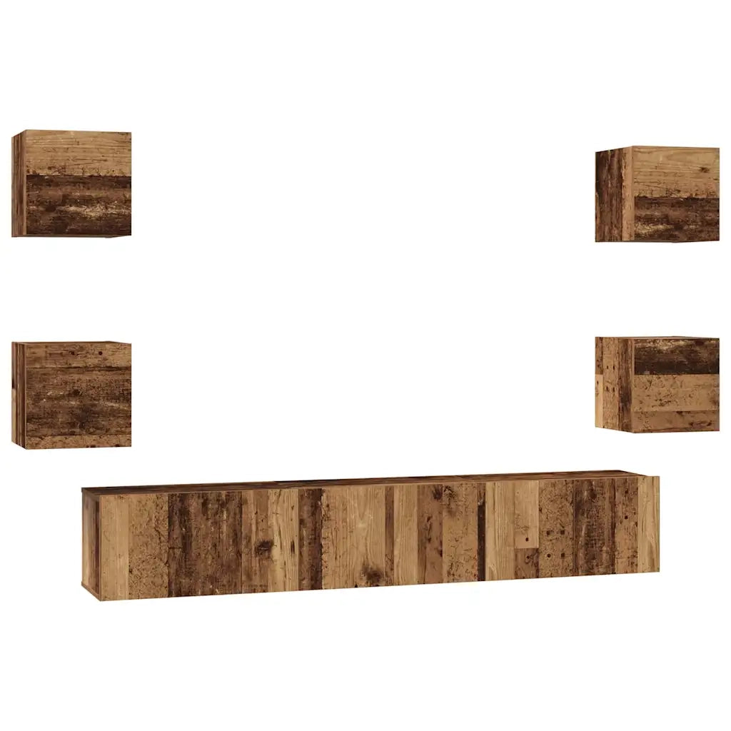 Set mobile TV 7 pcs Legno vecchio Legno multistrato 3393396
